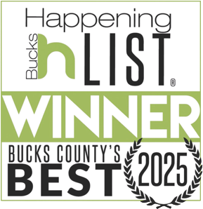 Happening List Winner Badge - Bucks County's Best 2025.
